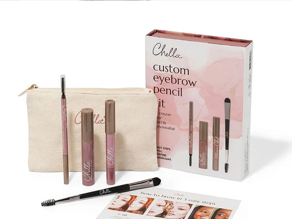The curated eyebrow cream kit laid out
